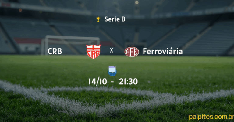 Palpites e prognósticos para CRB x Ferroviária pela Série B nesta segunda-feira 13/10